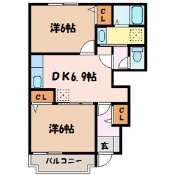 アメニティあずみ野Ｆの物件間取画像